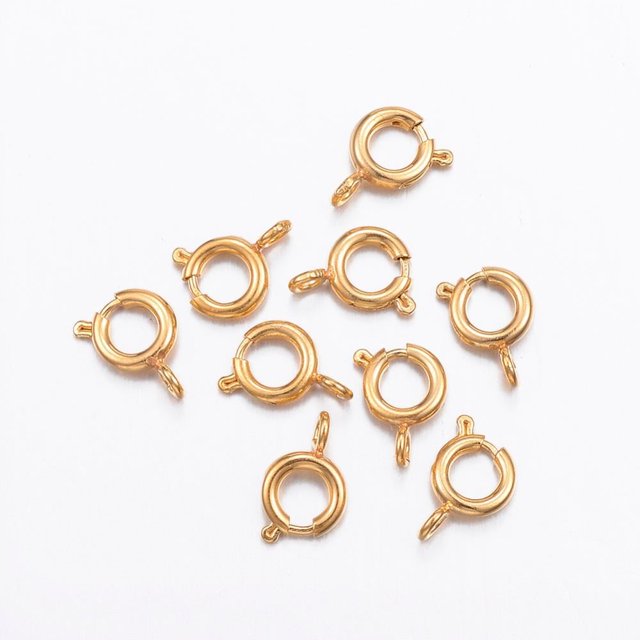 HLONK 50 Pcs Anneaux à Ressort en Acier Inoxydable 304 Résistant à la Ternissure, Couleur Acier Inoxydable, Trou 18.5x14x2.5mm, 3mm DIY