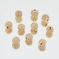 thumbnail image 4 of 10 Pcs 8mm Golden Cubic Zirconia Brass Beads Clear Gemstones Cubic Zirconia CZ Stones Micro Pave Setting Disco Ball Spacer Round Beads for Bracelet Jewelry Making Clear, 4 of 9