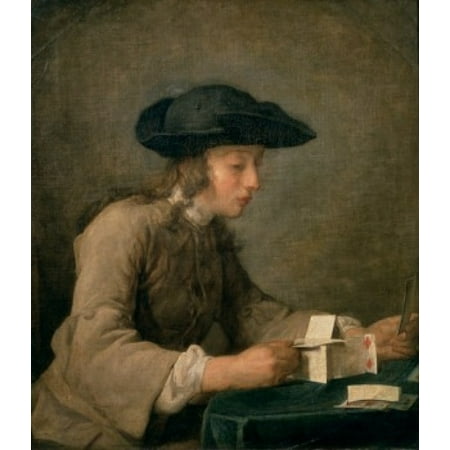 The House of Cards 1737 Jean-Simon Chardin (1699-1779 French) Oil on canvas Musee du Louvre Paris Canvas Art - Jean-Simon Chardin (24 x 36)