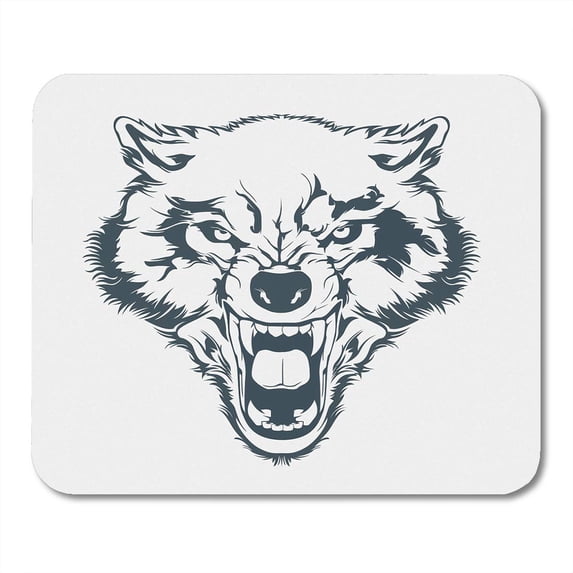 KDAGR Colorful Werewolf Angry Wolf Head Beautiful Tattoo Wild Hunter Dog Mascot Mousepad Mouse Pad Mouse Mat 9x10 inch