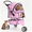 Pink, variant on Dkelincs 3 Wheels Dog Cat Stroller Foldable Pet Stroller Travel Carrier with Cup Holder and Removable Liner, Black