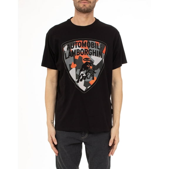Lamborghini Men's Camouflage Shield T-Shirt Black