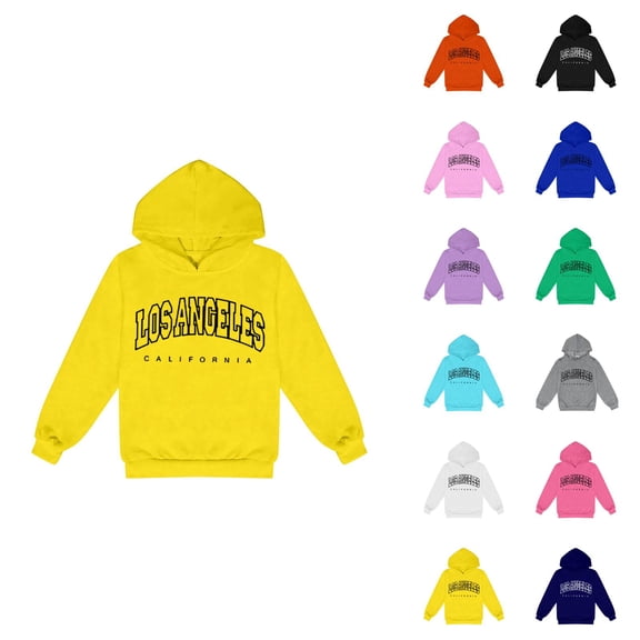 Los Angeles Hoodies for Kids Long Sleeve Casual Graphic Hooded Sweatshirt for Boys Girls Pullover Tops