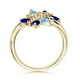 thumbnail image 2 of ANGARA Natural Aquamarine and Tanzanite Butterfly Bypass Ring in 14K Yellow Gold for Women (Size-5x2.5mm) | December Birthstone, Birthday, Anniversary, Jewelry Gift for Women | Natural Tanzanite Ring, 2 of 8
