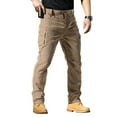 thumbnail image 2 of Zimjoy Pants for Men Cargo Waterproof Ripstop Work Pants Light Weight Relaxed Fit Utility Trousers Durable Waistband Hiking Trousers with Multi Pocket, Khaki L, 2 of 5