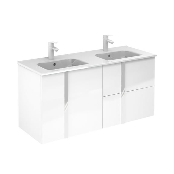 ROYO USA 48'' 2 DOOR/2 DRAWER ONIX WHITE WITH CERAMIC TOP AND MIRROR