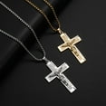 thumbnail image 2 of TYHLZJ Personality Creative Design Religious Jesus Christ Cross Pendant Amulet Simple Men's and Women's Necklace,Gold, 2 of 4