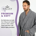 thumbnail image 4 of HALLEY Luxury Bathrobe for Women & Men, Shawl Collar Spa Bath Robes Terry Cotton Ultra Soft Shower Robe with Pockets - Grey (M), 4 of 8