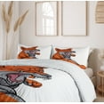 thumbnail image 6 of Ambesonne Fox Duvet Cover Set, Muscular Sports Fox Mascot, 2-Calking, Orange Grey White, 6 of 7