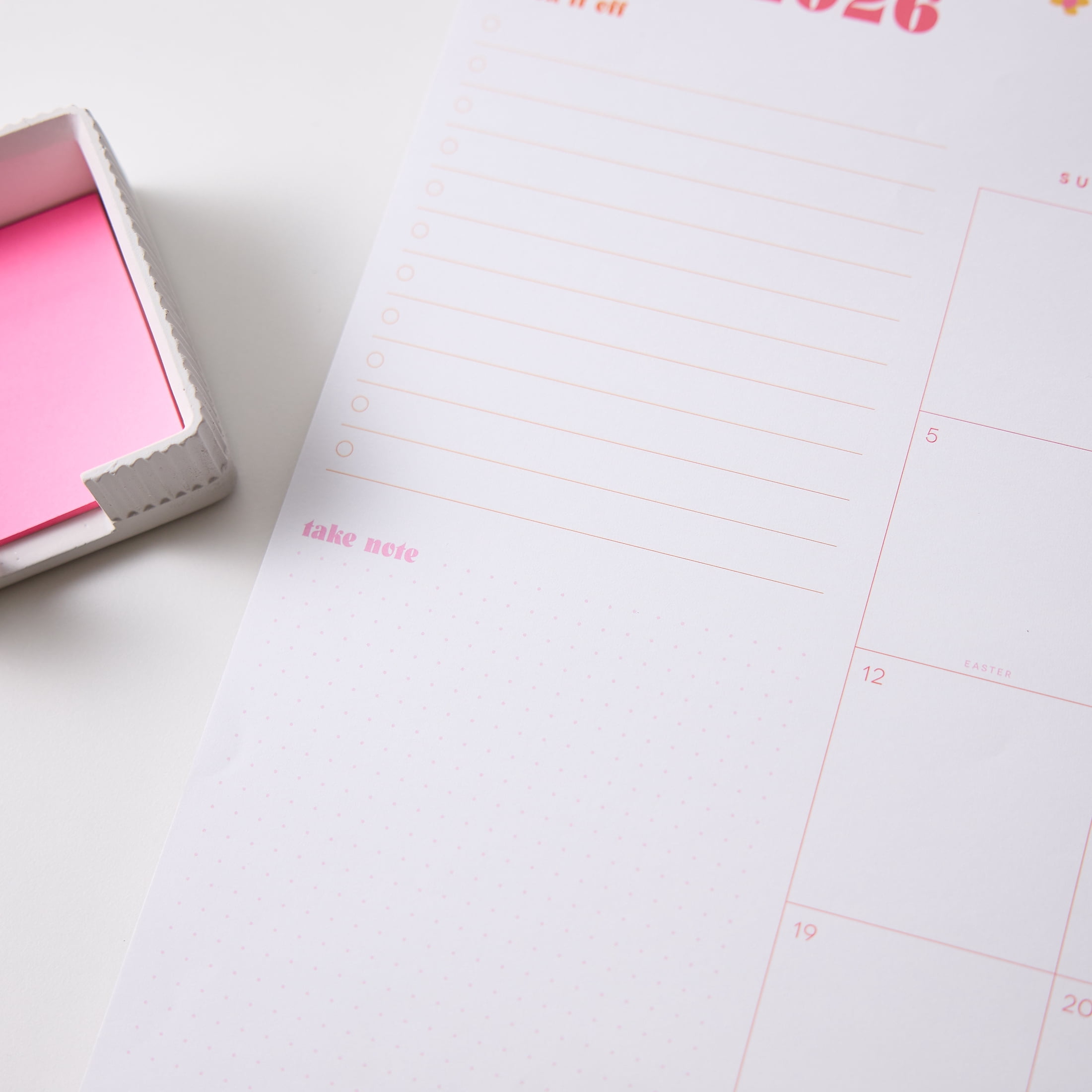 Organized by Happy Planner Monthly Weekly Desk Calendar (22" x 17") Sunshine Blooms 15-Month April 2026-June 2027, Large size