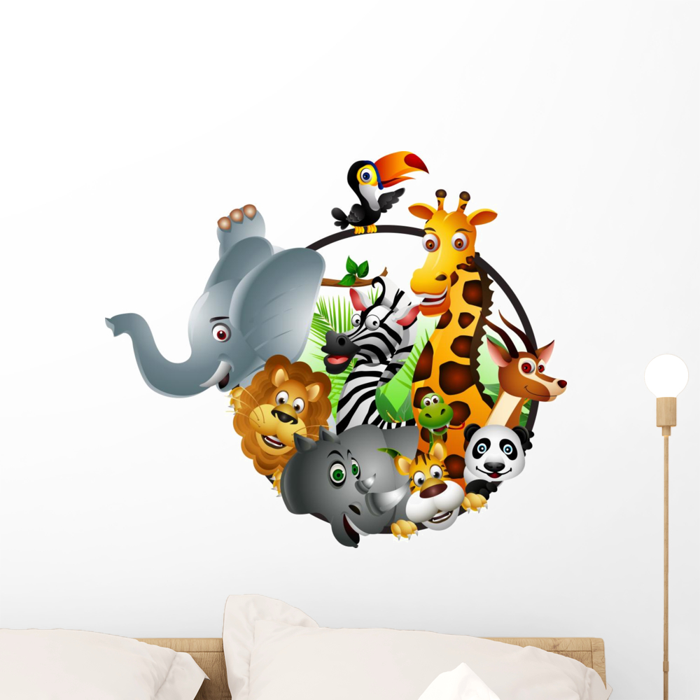 Funny Wild African Animal Wall Decal Wallmonkeys Peel and Stick Graphic ...