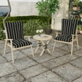 thumbnail image 2 of Jordan Manufacturing 38" x 21" Platt Ink Black Stripe Rectangular Outdoor Wrought Iron Chair Cushion with Ties and Hanger Loop, 2 of 13