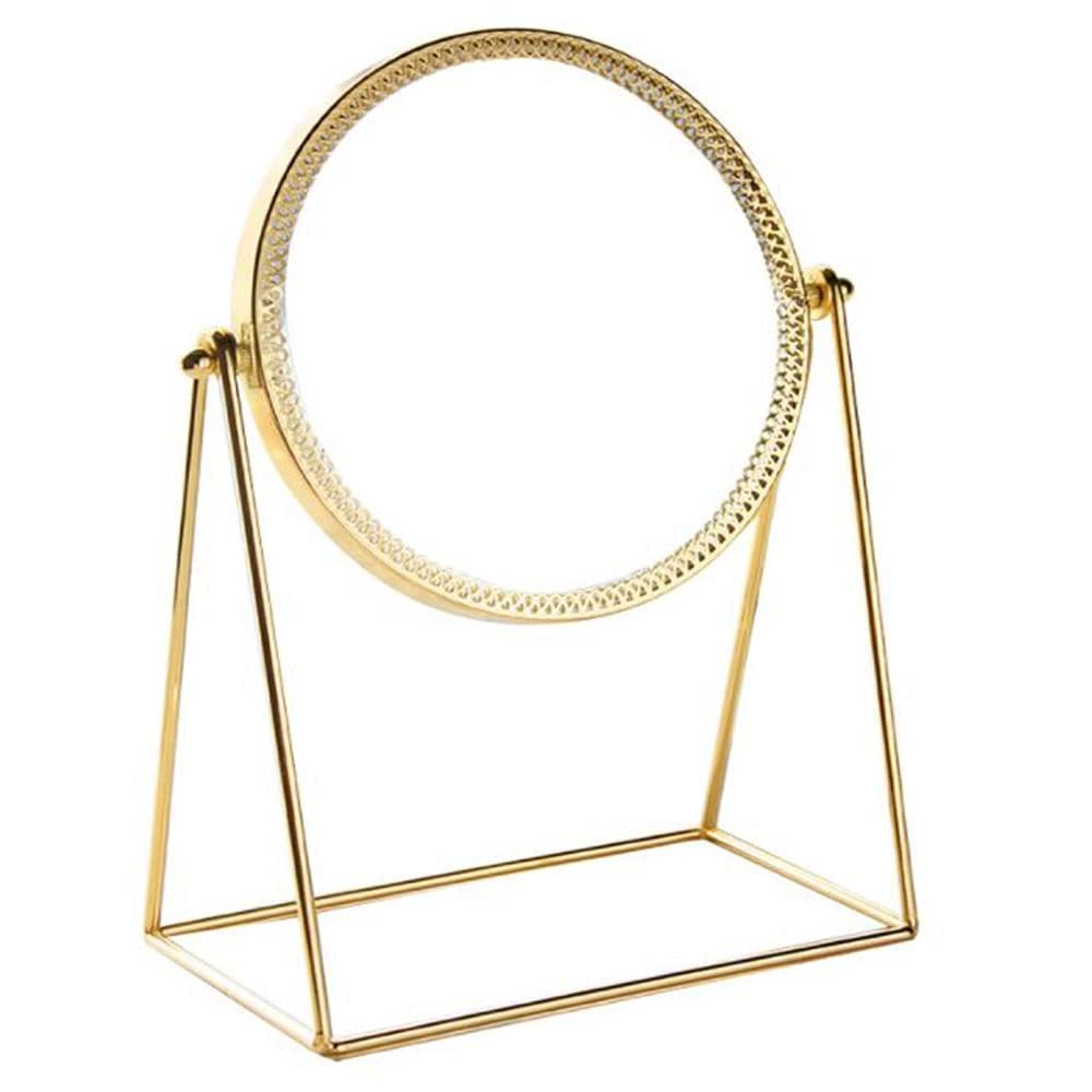 Kriva 360° Rotate Golden Beauty Makeup Mirror with Stand Portable