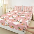 thumbnail image 3 of Castle Fairy Kawaii Rabbit 4-Piece Full Size Sheets for Kids Children Boys Girls,Floral Animal Bed Sheets,Cartoon Cute Lightweight Sheet Sets,Breathable Home Decor, 3 of 7