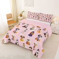 thumbnail image 2 of Homewish Cartoon Dog Queen Comforter Set,Cute Animal Comforter Sets Queen,Pink,Pink Reversible,3 Pieces,1 Comforter and 2 Pillowcases, 2 of 7