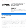 thumbnail image 2 of Front Brake Pad Set - Compatible with 2007 - 2008 Hyundai Entourage, 2 of 2