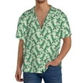 thumbnail image 7 of Lsque Dinosaurs on Roller Skater print Men's Cuban Collar Short Sleeve Shirt Summer Beachwear Casual Button Down Fashionable Vacation Leisure Shirt-3X-Large, 7 of 7