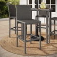thumbnail image 3 of Martha Stewart Set of 2 Indoor-Outdoor Patio Bar Stools in Gray Rattan Wicker, 3 of 12