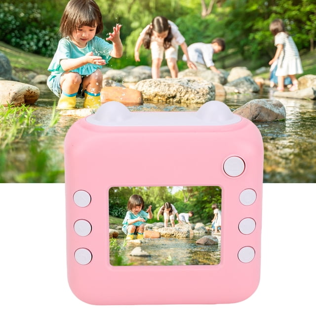 Cámara Selfie Para Niños, Cámara De Impresión Instantánea Recargable Con 5 Juegos Divertidos, 24MP, 1080P, Con 1 Rollo De Papel De Impresión Para La Vida Diaria