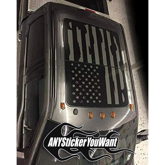 AnyStickerYouWant - Universal Rooftop USA American Flag Decal Sticker Custom Made to Fit Any Vehicle - Car and Truck Full Roof Flag Decal Sticker Kit - Distressed or Regular
