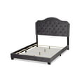 thumbnail image 4 of Baxton Studio Samantha Modern and Contemporary Grey Velvet Fabric Upholstered Full Size Button Tufted Bed, 4 of 9
