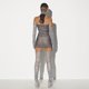 thumbnail image 2 of Falda ajustada con escote transparente para mujer de verano, diamantes calientes, 2 of 4