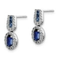 thumbnail image 2 of Primal Gold 14 Karat White Gold Diamond and Sapphire Post Earrings, 2 of 4