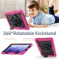 thumbnail image 4 of NEOYFC for Samsung Galaxy Tab A7 10.4-Inch 2020 SM-T500/T505/T507, Shockproof Protective Cover with Built-in Screen Protector + 360° Swivel Kickstand + Hand Strap + Shoulder Strap,Rose Red, 4 of 7