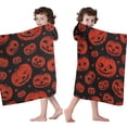 thumbnail image 4 of Halloween Red Pumpkins Pattern Hooded Bath Towel，60"x35" for Ages 3 To 12 Kids, Quick Dry Lightweight Soft Microfiber Hood Beach Towel Cover Up for Kids, 4 of 7