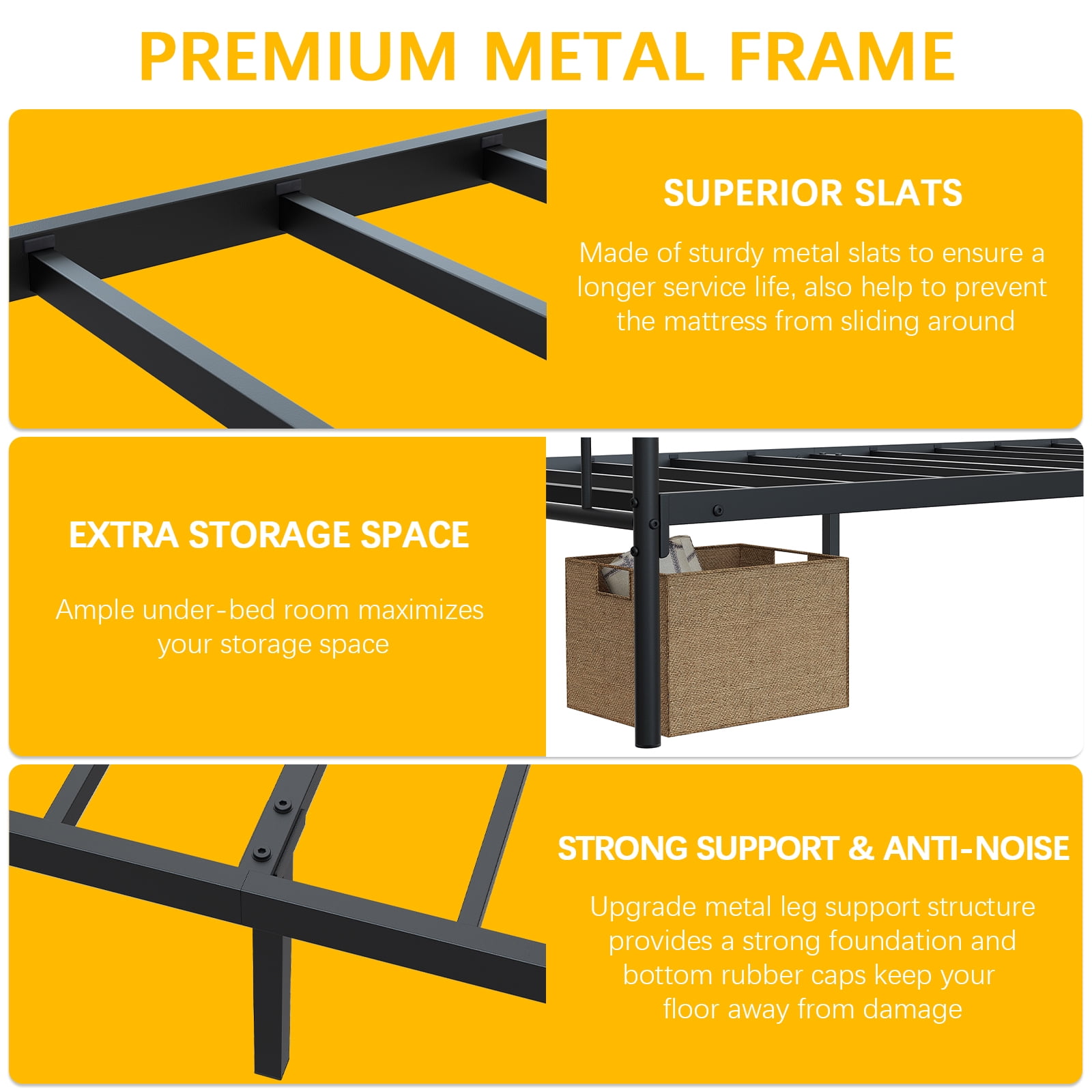 Yoneston Twin Metal Bed Frame with Unique Sun Curve Shape Headboard for Teens Kids Toddlers Bedroom Furniture, Black