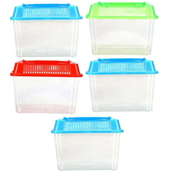 MLINS Portable Handheld Plastic Aquarium for Storage Lightweight Compact and Easy to Operate 5pcs Mixed Color