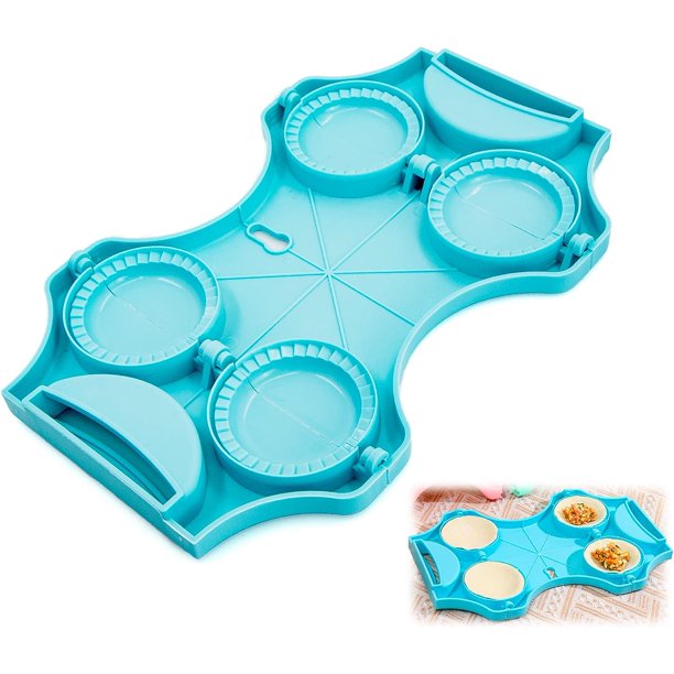 Máquina manual para hacer bolas de masa hervida Raviolis - Moldes para bolas de masa hervida Hay 4 compartimentos, máquina de raviolis de plástico para hacer bolas de masa hervida DIY