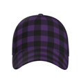 thumbnail image 2 of Fotbe Purple Black Plaid Classic Baseball Cap, Adjustable Snapback Hats, Outdoor Baseball Hat for Men and Women Cotton Soft, 2 of 9