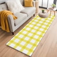 thumbnail image 2 of Farmhouse Farm Runner Rug for Hallway 2x6ft, Minimalism Yellow Buffalo Check Plaid Holiday Theme Non Slip Floor Mat Washable Low-Profile Indoor Carpet for Living Room, Bedroom, Dining Room, 2 of 9