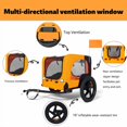 thumbnail image 3 of Outdoor Heavy Duty Collapsible Pet Bike Trailer - 16" All-Terrain Wheels Universal Hitch Foldable Dog/Cargo Carrier for Bicycles black+orange, 3 of 6