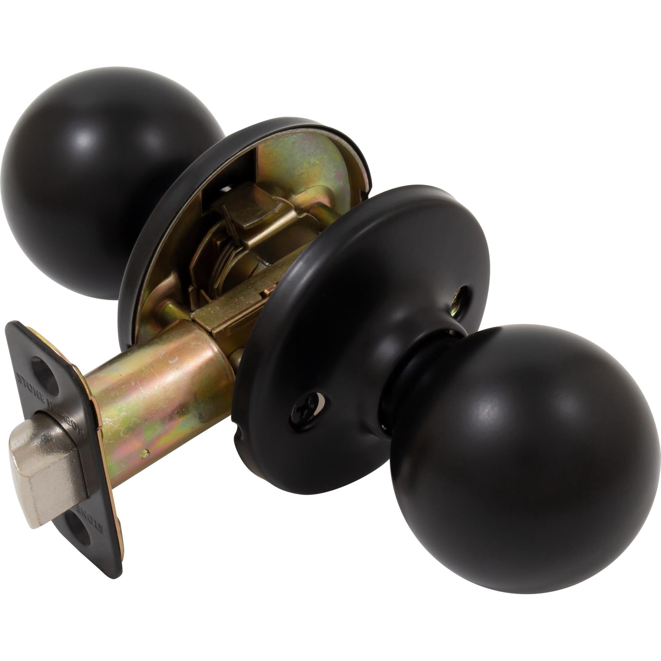 Stone Harbor Hardware Ball Door Knob, Passage (Hall/Closet) Function, Matte Black
