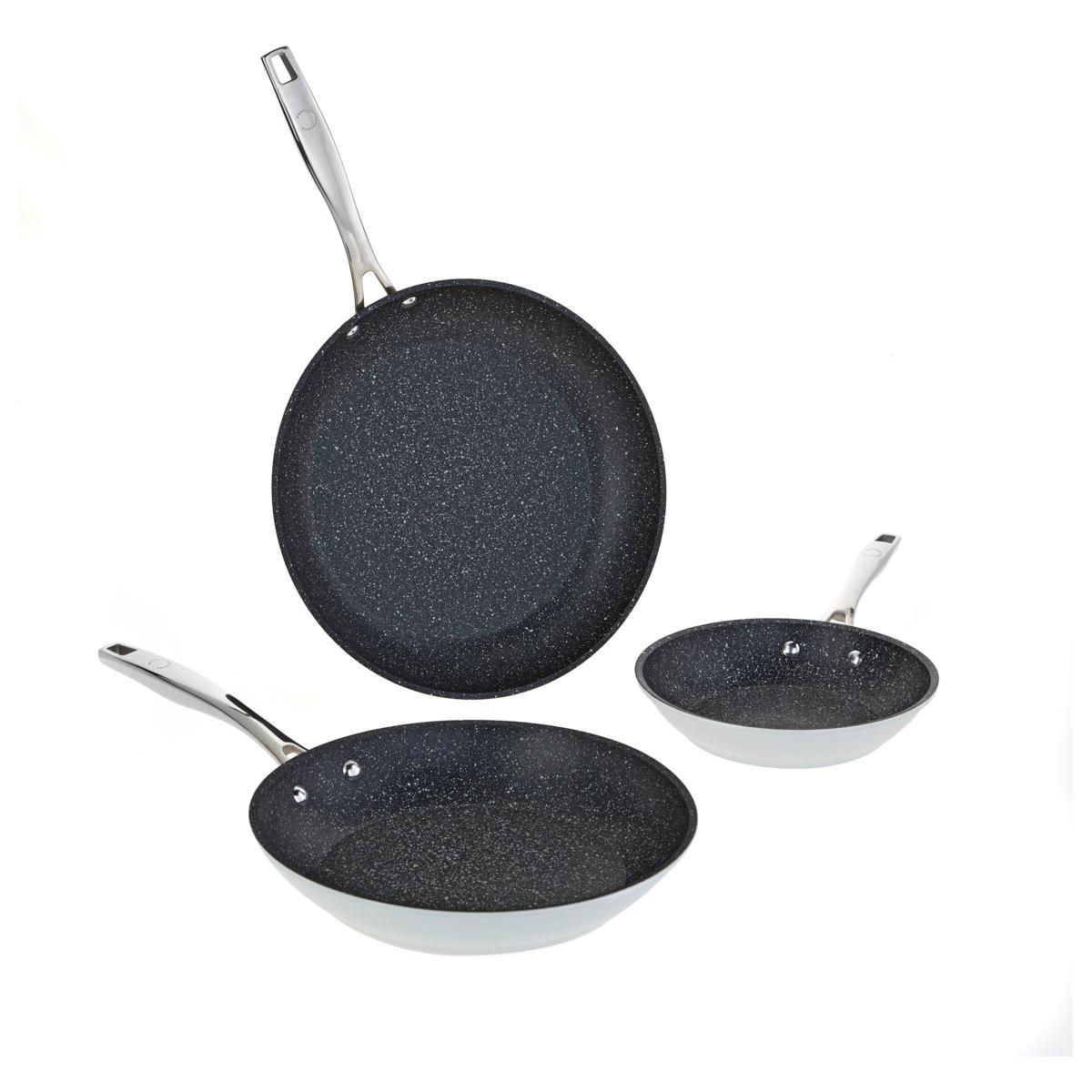 Curtis Stone DuraPan Nonstick 3piece Frypan Set Used