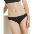 thumbnail image 3 of Hanes Women Bikinis 10-Pack Breathable Cotton All Black Underwear Panties 6 or 8, 3 of 6
