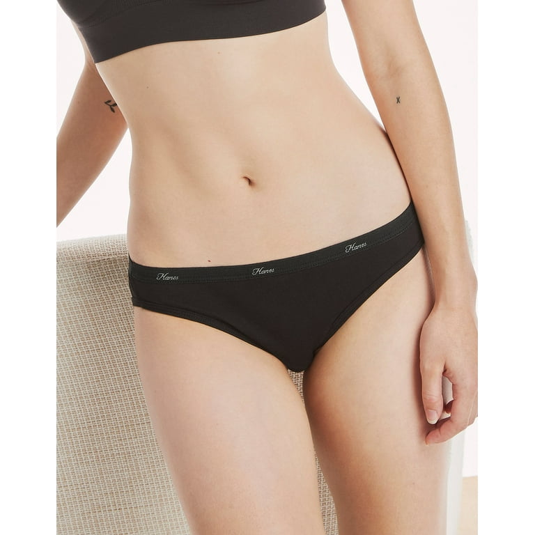 Hanes Women's Breathable Cotton Bikini Underwear, Black, 10-Pack 2 7