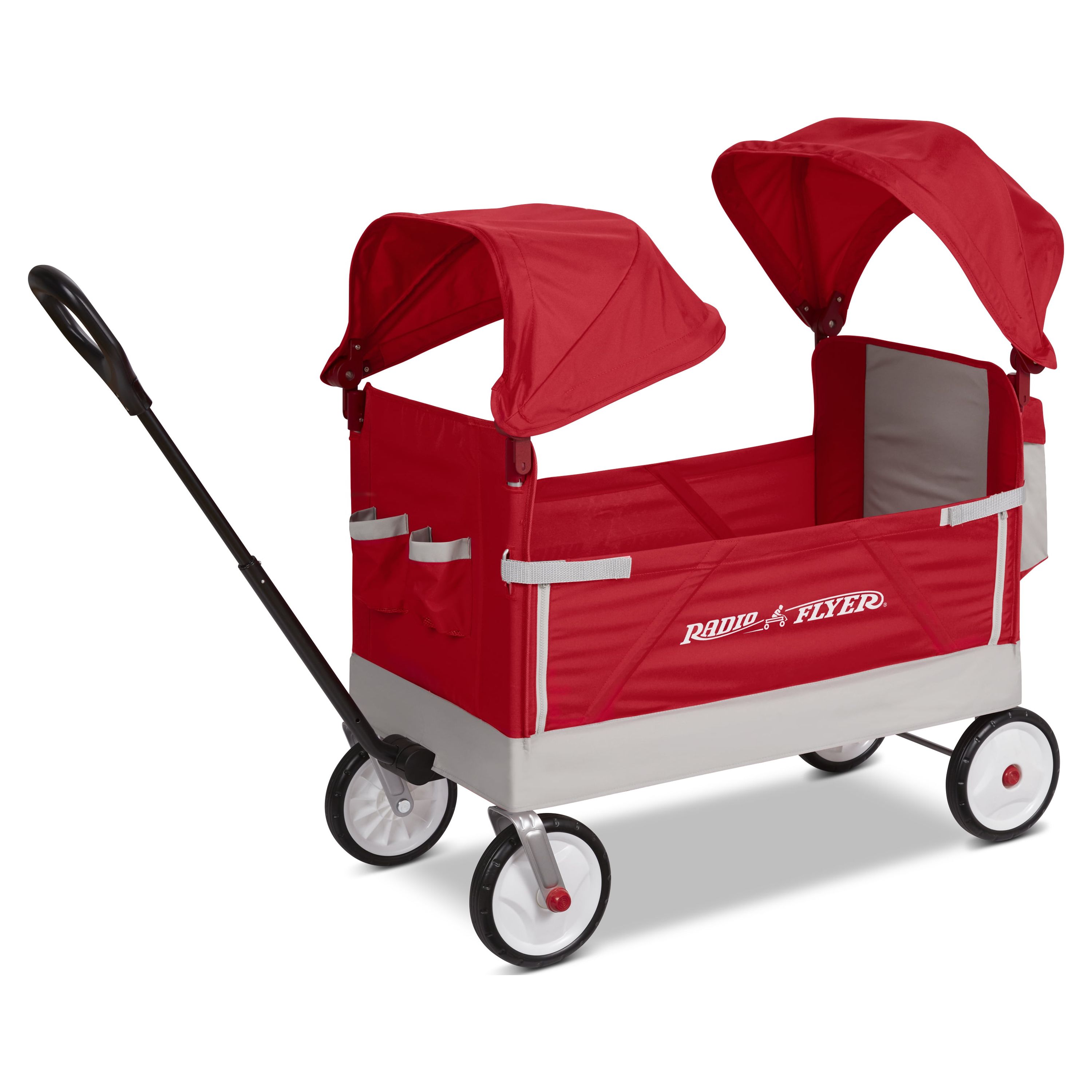 Radio Flyer, Dual Canopy Family Wagon, Adjustable Canopies with Storage ...