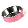 thumbnail image 2 of Crate Dog Bowl, Removable Stainless Steel Hanging Pet Kennel Cage Bowl Food & Water Feeder Coop Cup for Puppy, Cat, Rabbit, Guinea Pigs Ferret Bird,Pink, 2 of 9