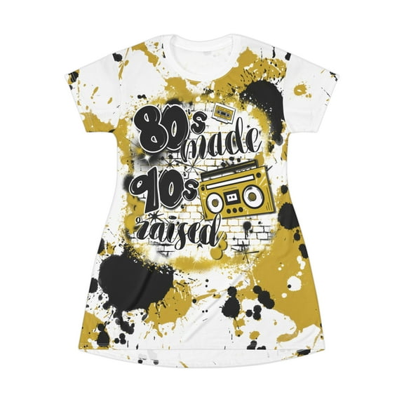 80's made 90's raised airbrush graffiti designs T-Shirt Dress (AOP)