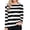 Black, variant on Women's Wide Striped Shirt Long Sleeve Loose Basic Boat Neck Tops,Black,XL