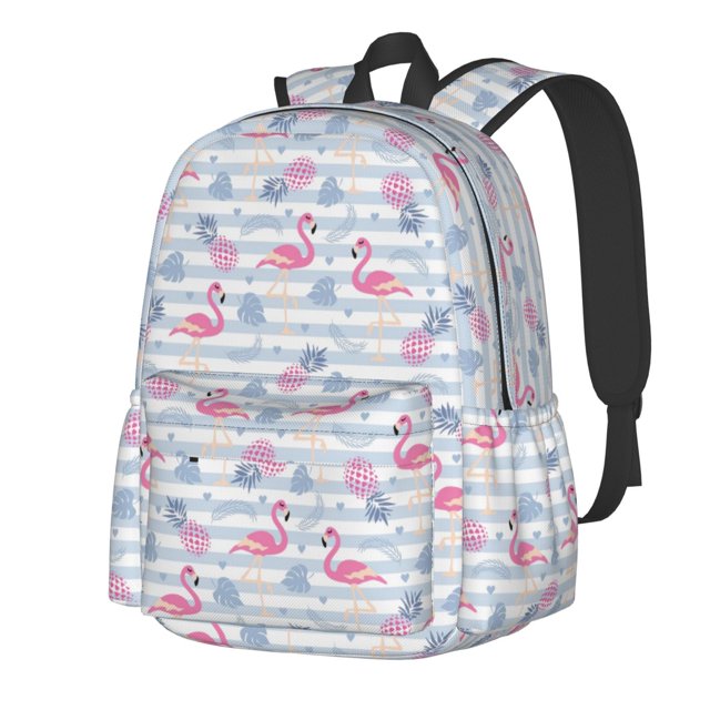 Disketp Flamingo and Pineapple Mochila Escolar de Gran Capacidad y Peso Ligero, Mochila de Viaje Ideal para Escuela, Trabajo y Uso Diario, Cómoda y con Estilo