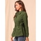 thumbnail image 4 of Chaqueta Utilitaria Ligera Con Bolsillos Con Solapa En La Cintura Con Cordón Para Mujer Verde oliva L, 4 of 6