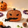 thumbnail image 2 of Halloween Purses Gothic Novelty Shoulder Bag Pumpkin Coffin Skull Bat Crossbody Bag holiday Party Gift Candy Bag, 2 of 6