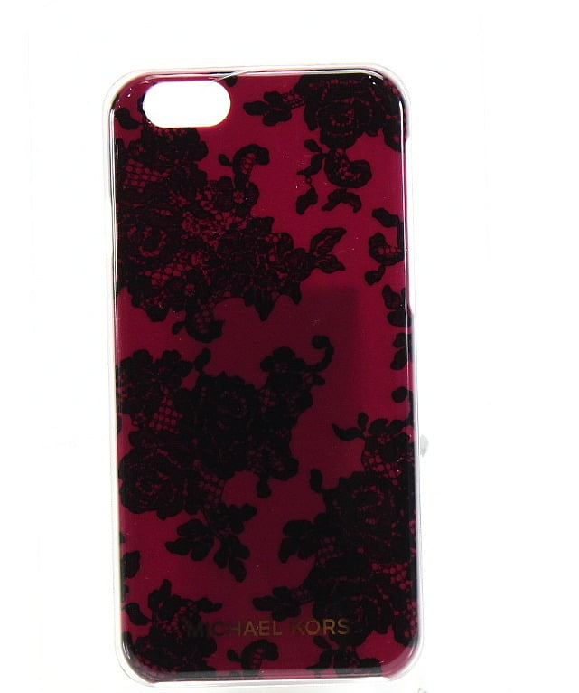 Michael Kors NEW Red Black iPhone 6s Lace Print Snap-On Phone Case