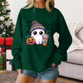 thumbnail image 2 of DORKASM Halloween Costumes for Women Long Sleeve Trendy Oversized Funny Print Costumes Crew Neck Loose Fit Causal 2026 Ghost Graphic Tops Fall Skeleton Hoodies Dark Green M, 2 of 7