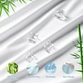 thumbnail image 2 of PHF 100% Rayon Derived from Bamboo Fitted Sheet Twin Size for Hot Sleeper, 16" Deep Pocket, 2.5cm Wider Strong Elastic, Silky Soft Bottom Bed Sheet, 39"x 75", White, No Pillowcases, 2 of 6