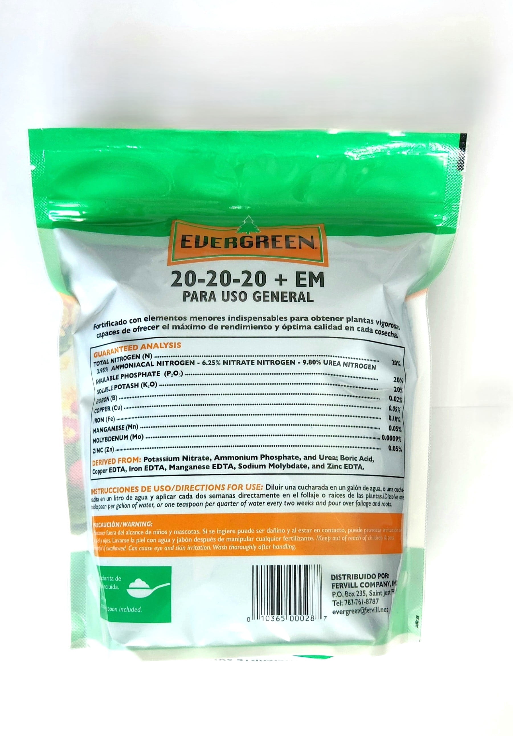 Evergreen All Purpose Blue Water Soluble Fertilizer Plant Food 20-20-20 3 lb